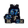 Cartoon Neuheit Seltsam Cool Zahl 6 7 3D Druck 3 Stück/Set Schüler Schultaschen Laptop Tagesrucksack Rucksack Brottasche Federmäppchen