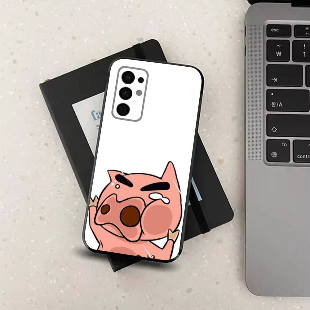 Ctue B-BURIBURIZAEMON Pig Phone Case For Samsung Galaxy A13,A21s,A22,A31,A32,A52,A53,A71,A80,Soft Black Shell