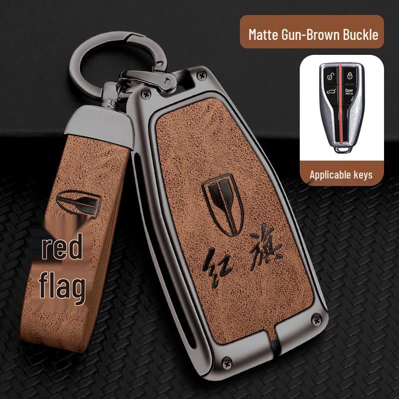 High-End Metal Key Cover for Hongqi Smart Key (HS5/H9/H5/H7/HS7) with Keychain