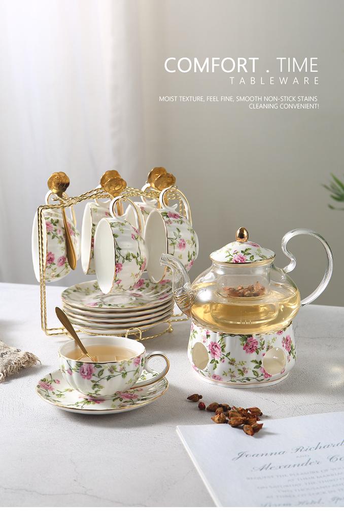 Coffee Mug Golden Border Black Tea Cup Afternoon Tea Mug Rural Style Coffee Cup and Plate Set Fragmented Pumpkin Cups and Plates
