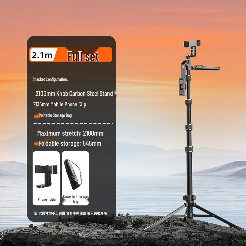 Handheld Multifunctional Phone Tripod with Bluetooth and Fill Light for Live Streaming and Photography