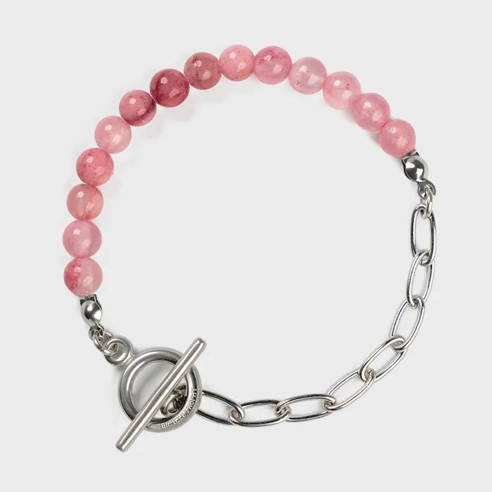 BT Gemstone Bracelet 12 (2 Types / 6mm Red Multi-colored Yellow Jade)