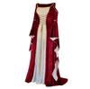 Women Fall Winter  Gothic Retro Floral Print Ball Gowns Gowns Dress