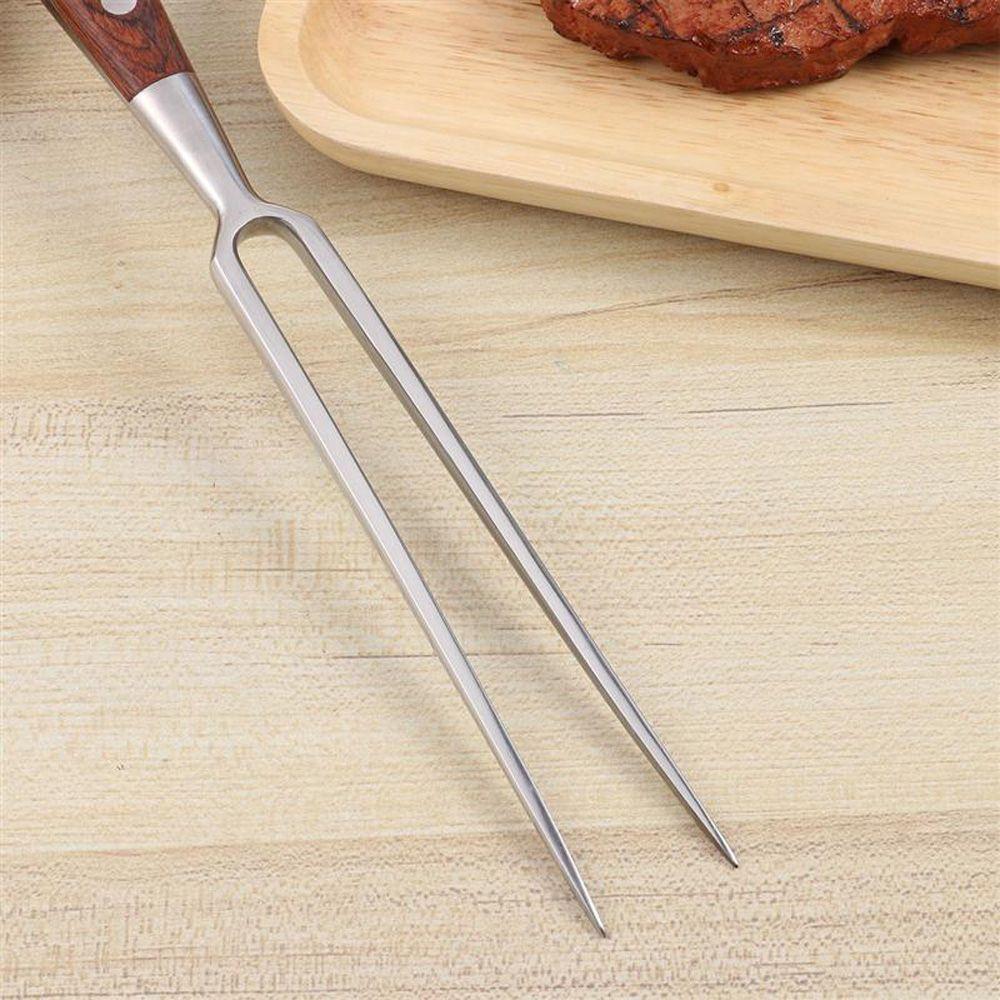 Stainless Steel Roasting Cooking Fish Food BBQ Tool Barbecue Fork Meat Fork Kitchen Accessories
