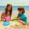 Collapsible Beach Sand Toys for Kids - Travel Beach Toys with 3 Collapsible Beach Buckets,3 Beach Shovels, 4 Sand Molds, Mesh Bags,Sand Bucket Shovel