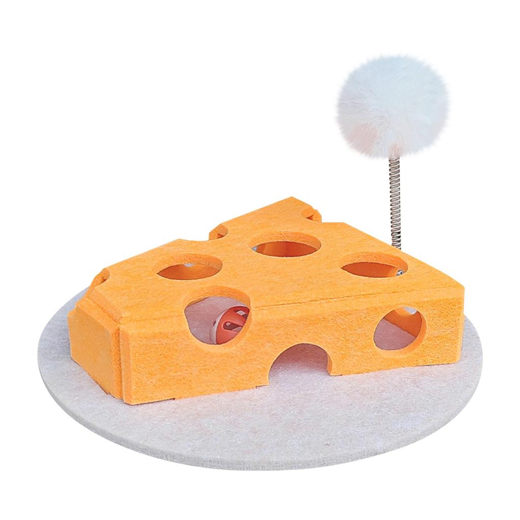 Cat Educational Toys Interactive For Indoor Cat Tease Box With Squeaker Toys And Scratching, Track Ball Toys For Cat Physical Exercise