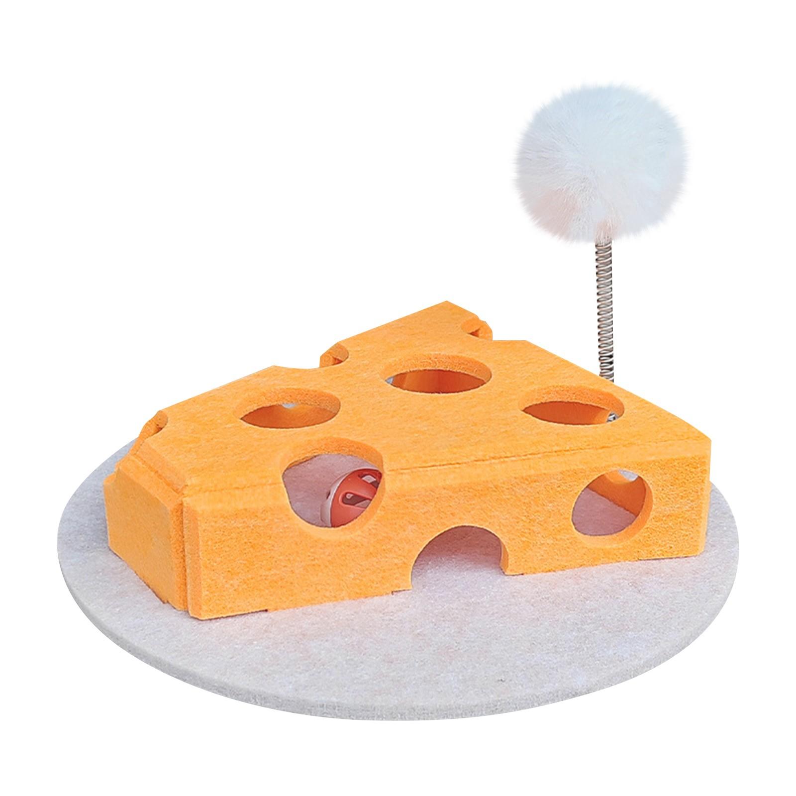 

Развивающие игрушки для кошек, интерактивные, для кошек в помещении, коробка для дразнения с пищащими игрушками и царапаньем, игрушки для бега с мячом для физических упражнений для кошек One Size жёлтый