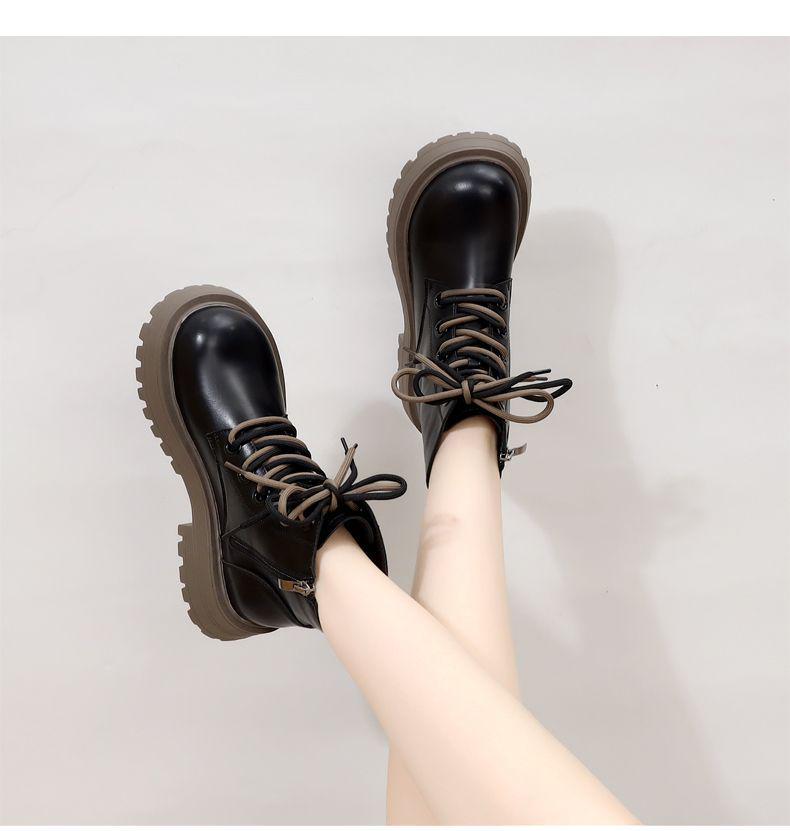 Petite Women's Fleece-Lined British-Style Martin Snow Boots for Autumn/Winter