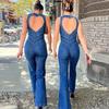 Europa und die Vereinigten Staaten Damen Micro Denim Jumpsuit
