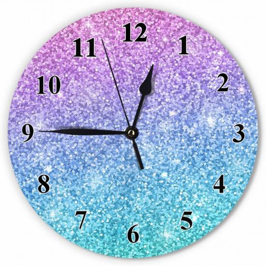 Record Vintage Wall Clock Round 10 Inch Battery Operated Black Album Disc with Blank Red Label Music Retro Quartz Silent Wooden Clocks Art Decorative