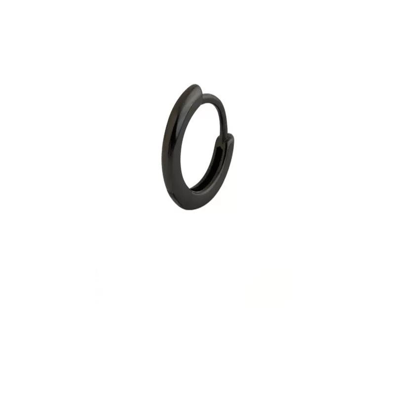 Black Geometric Hoop Earrings: Trendy 2022 Black Gold-Plated Tragus Studs