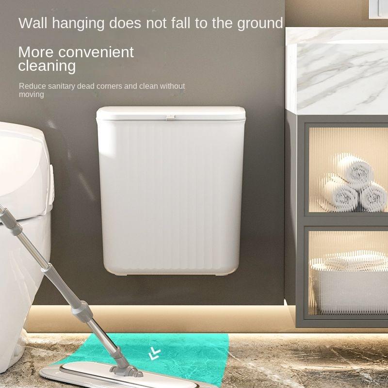 12/8L Kitchen Trash Can Hanging Household Hanging Storage Pail Toilet Toilet Paper Basket Kitchen Waste Wall Hanging Garbage Can