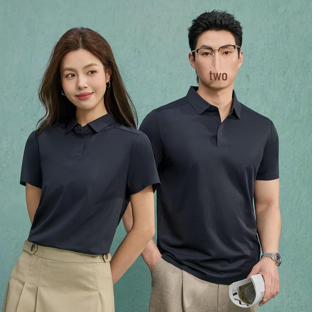 Cross-Border Mulberry Silk Linen Lapel Polo Shirt - Casual, Sun Protection, Anti-Pill, Ice Silk T-shirt for Couples.