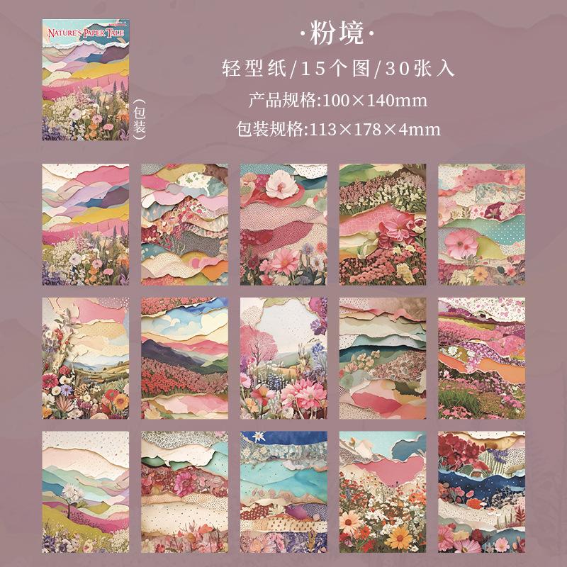30sheets/lot Memo Pads Material Paper Natural Paper Language Journal Scrapbooking paper Card Background Decoration Paper