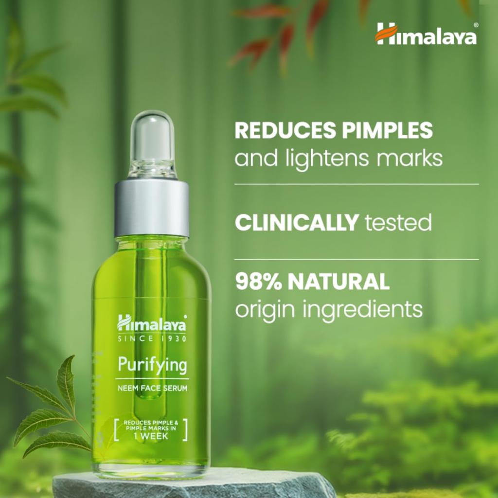 Himalaya Purifying Neem Face Serum 15ml Pack of 1 | 2% Salicylic Acid with Cica for Clear Skin