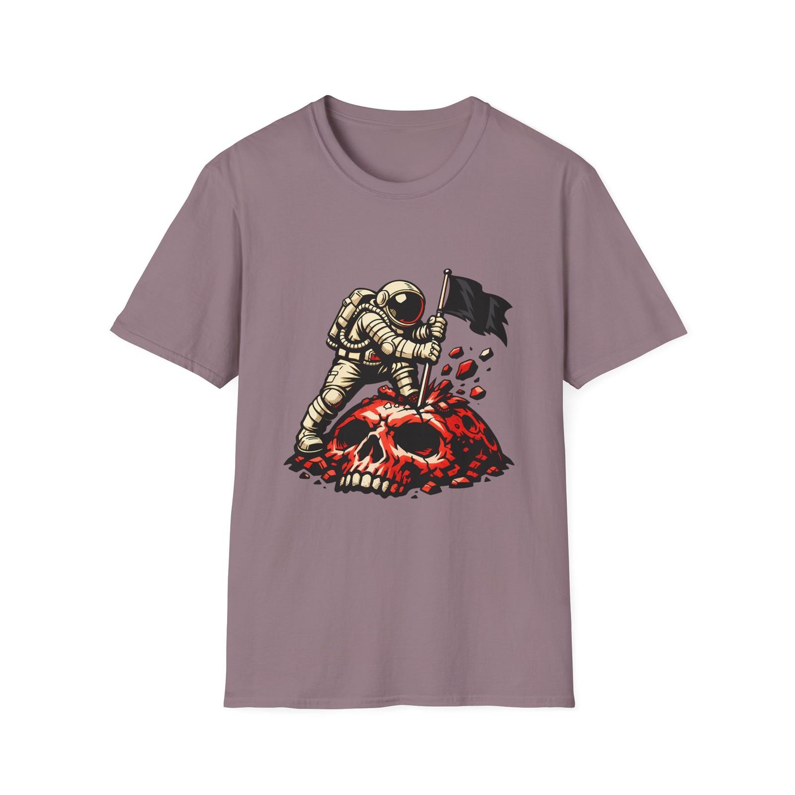 Skeleton Astronaut Skull Moon Sci Fi Space Unisex Softstyle T-Shirt S разноцветный