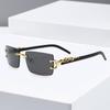 1 Pc Trendy Frameless Rectangular Sunglasses Personalized UV Protection For Daily Wear