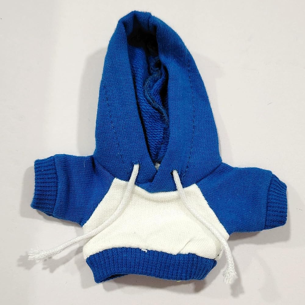 Kpopdoll Two-Tone Hoodie 10cm Plush Outfit Blue Costume Accessory for Dolls