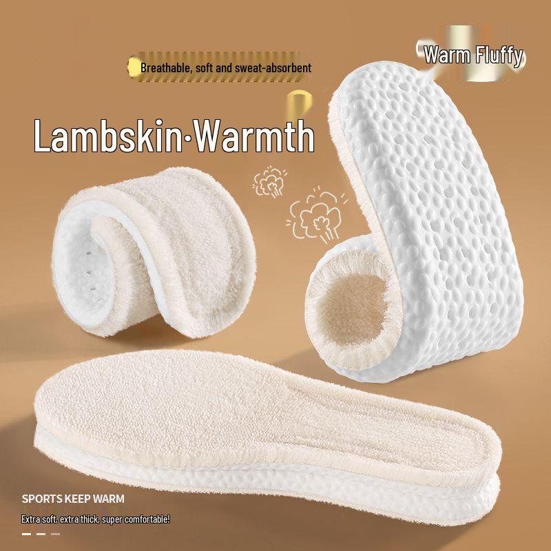 

Unisex Lambswool Velvet Insoles: Thick, Soft, Breathable, Sweat-Absorbing, Odor-Resistant, and Warm for Winter Comfort. 43-44