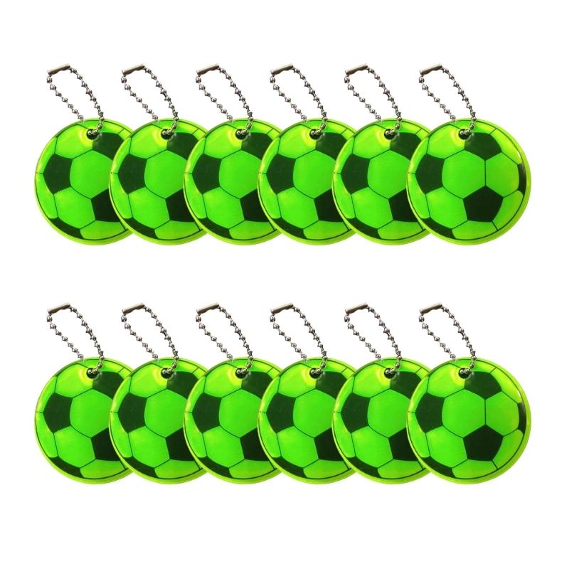 

12Pieces Soccer Nighttime Backpack Keychain Glowing Bag Pendant Football Reflective Key Ornament for Easy Key Finding 1