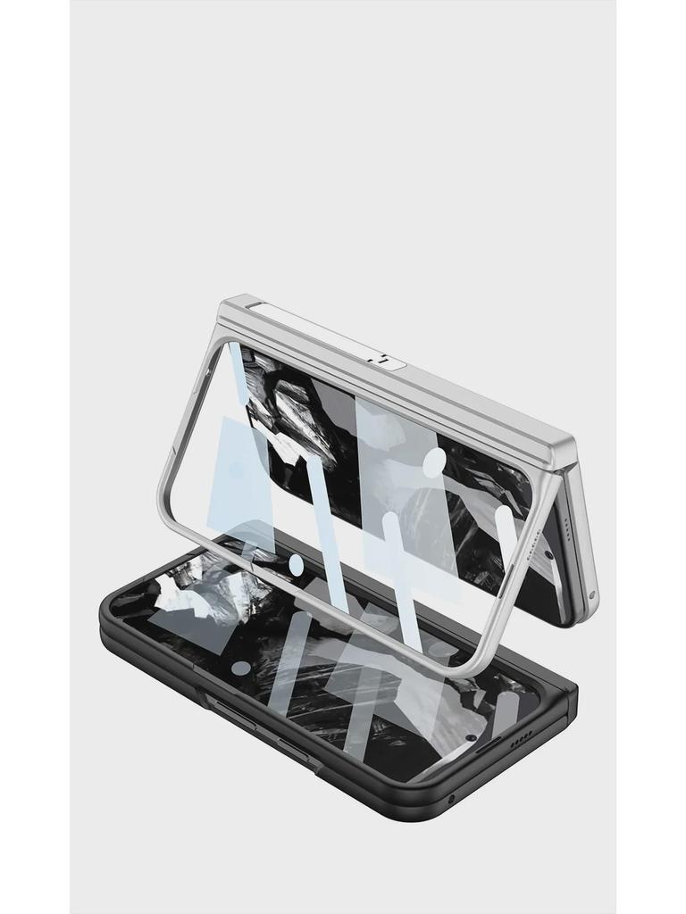 Magnetic Card Holder Case for Google Pixel Fold2: Stylish Folding Phone Cover with Side Pocket & Stand