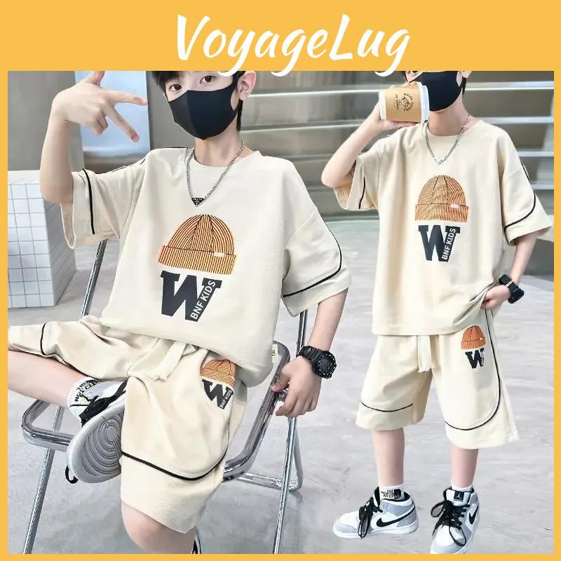 Summer Boys 2023 New Casual Shorts Sleeve Sleeveless Tshirtspants 2pcs Sets 514 Years Teenage Sportswear Children Outfits Set