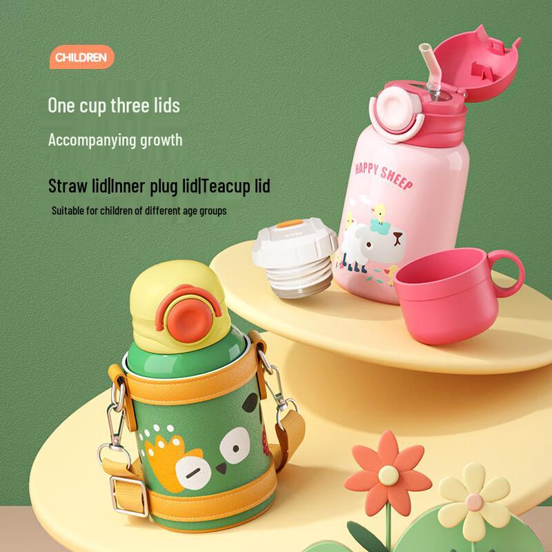 Cute Cartoon Kids 316 Stainless Steel Insulated Straw Bottle