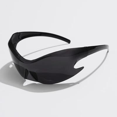 Premium Sports Punk Y2K Sunglasses For Women For Men Unique Goggle One Piece Sunlight Eyeglasses For Male Cycling Hip Hop Shades UV400