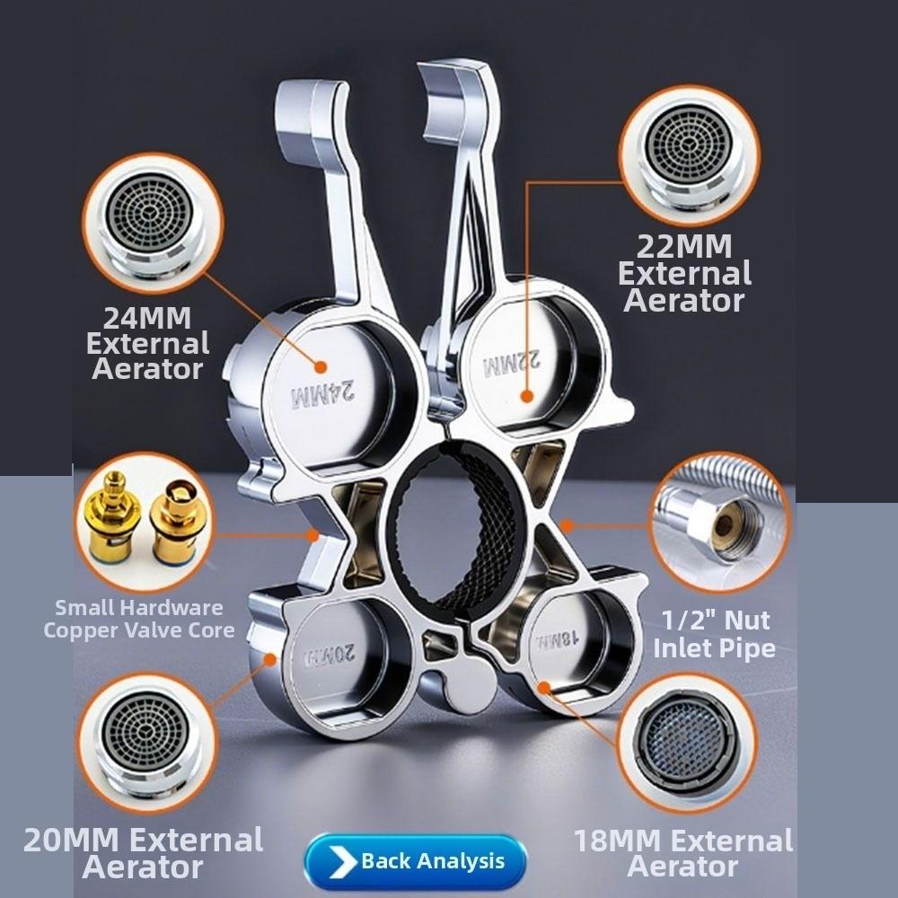 Domácí oprava Vodovodní potrubí Klíč 12in 1 Klíč na instalatérské práce u dřezu Klíč na perlátor baterie Instalatérské nářadí