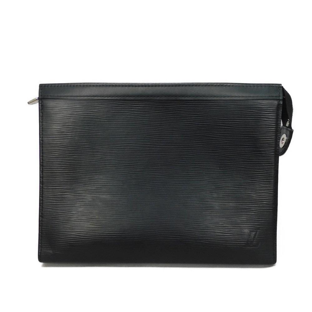 Used 12564 Voyage MM Pochette M81326 7931 LV logo black business bag with RFID IC chip epi noir men's from Japan