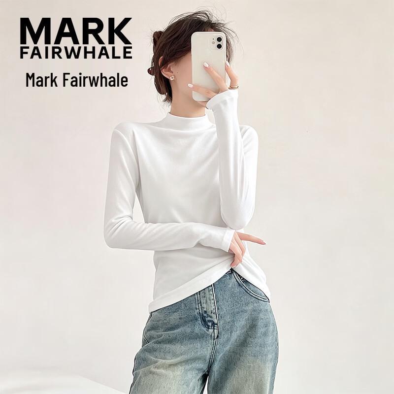 Mark Fairwhale Women's Ribbed Semi-High Collar Long Sleeve T-Shirt