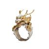 Two Tone Dragon Ring Adjustable Dragon Shape Ring Animal Ring  Index Finger Ring