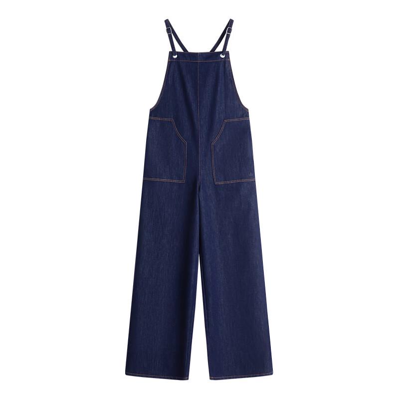 Navigare Women's Loose Wide-Leg Denim Overalls