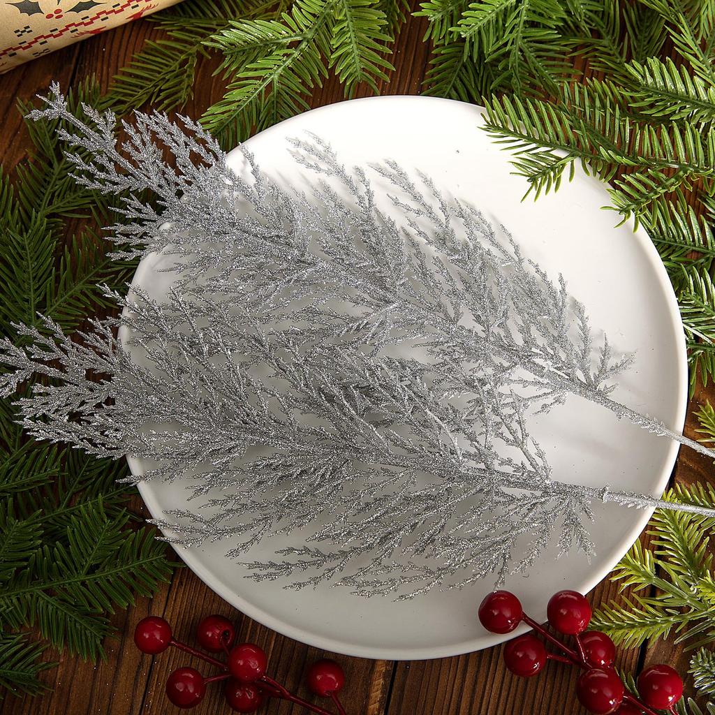 Artificial Green Plants, Needles And Branches, Christmas Atmosphere Decorative Items For Home.