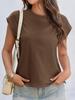 Women's Cotton Cap Sleeve Tank Top Crew Neck Loose Fit Summer T Shirt