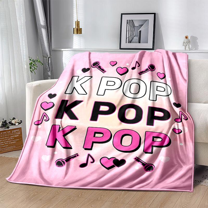 KPOP Flannel Blanket Soft Warm All-Season Throw, Design for Camping, Car Travel, Hiking Sofa, Bed, Office Perfect Gift for Parties