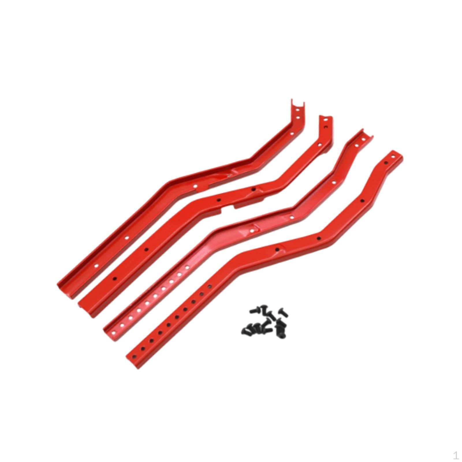 

4 Pieces 1/10 RC Car Chassis Frame Rails Metal Rail Set Easy to Install Upgrade for SCX10 III чорний