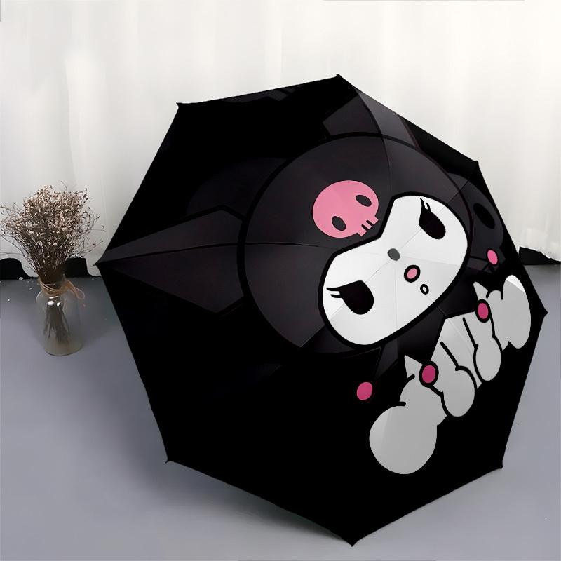 1pc Skull Kuromi Cute Wallpaper Umbrella with Plastic Handle,Suitable for All Seasons Home Travel Outdoor UmbrellaSanlio031
