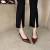 Fashion Flat Heel Shoes Women Pointed Toe Patent Leather Lemon Yellow Wine Red Lady Fashion Flats Candy Color Flat Sole Large Size