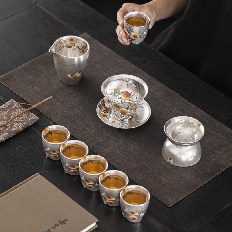 

Chaxun Gilded Silver Ceramic Kung Fu Tea Set
