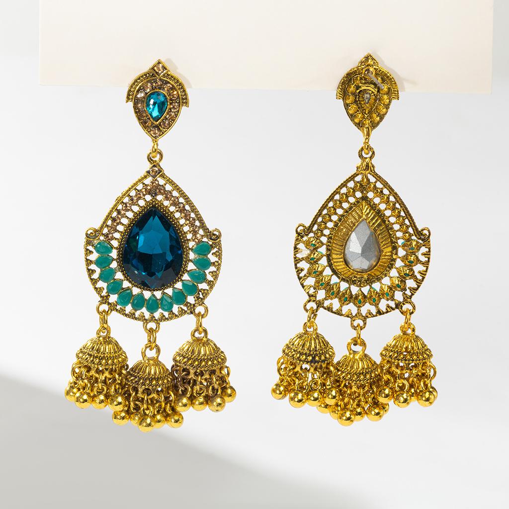 Ethnic Vintage Women's Geometric Turkish Jhumka Earrings Indian Jewelry Tassel Dangling Earring