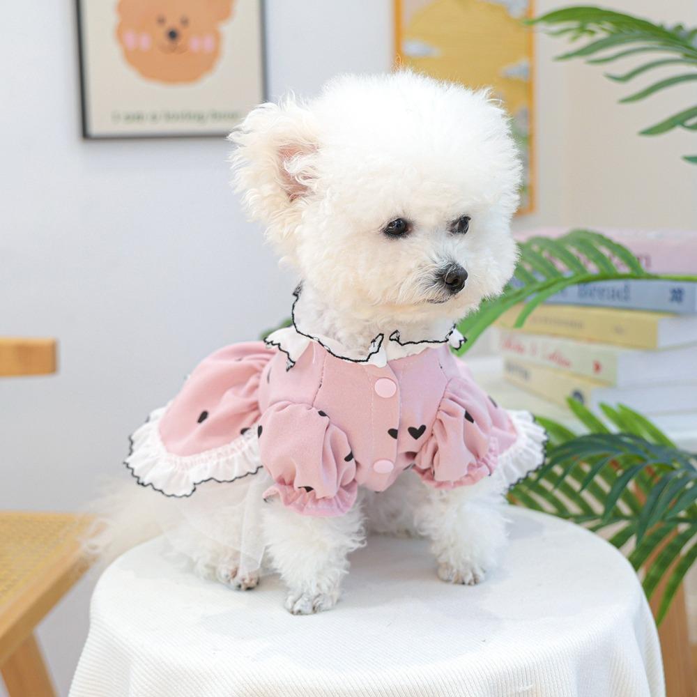 Cute Pet Puppy Clothing Breathable Dog Fluffy Skirt Stylish Dog Princess Dress  Birthday Party