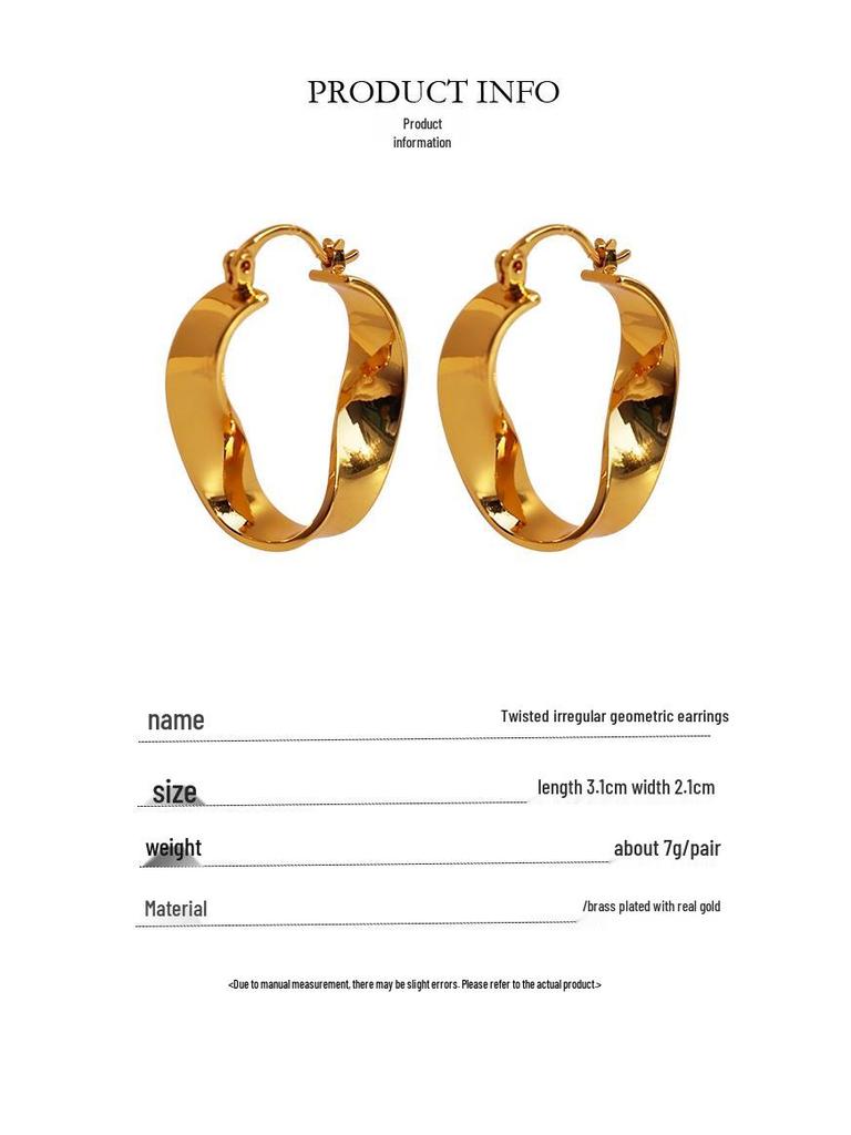 Minimalist Twisted Geometric Ear Cuffs: European & American Trendy Metal Style Earrings