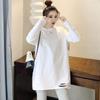 pure cotton white velvet bottoming shirt for women with new autumn and winter clothing medium and long-sleeved T-shirt loose
