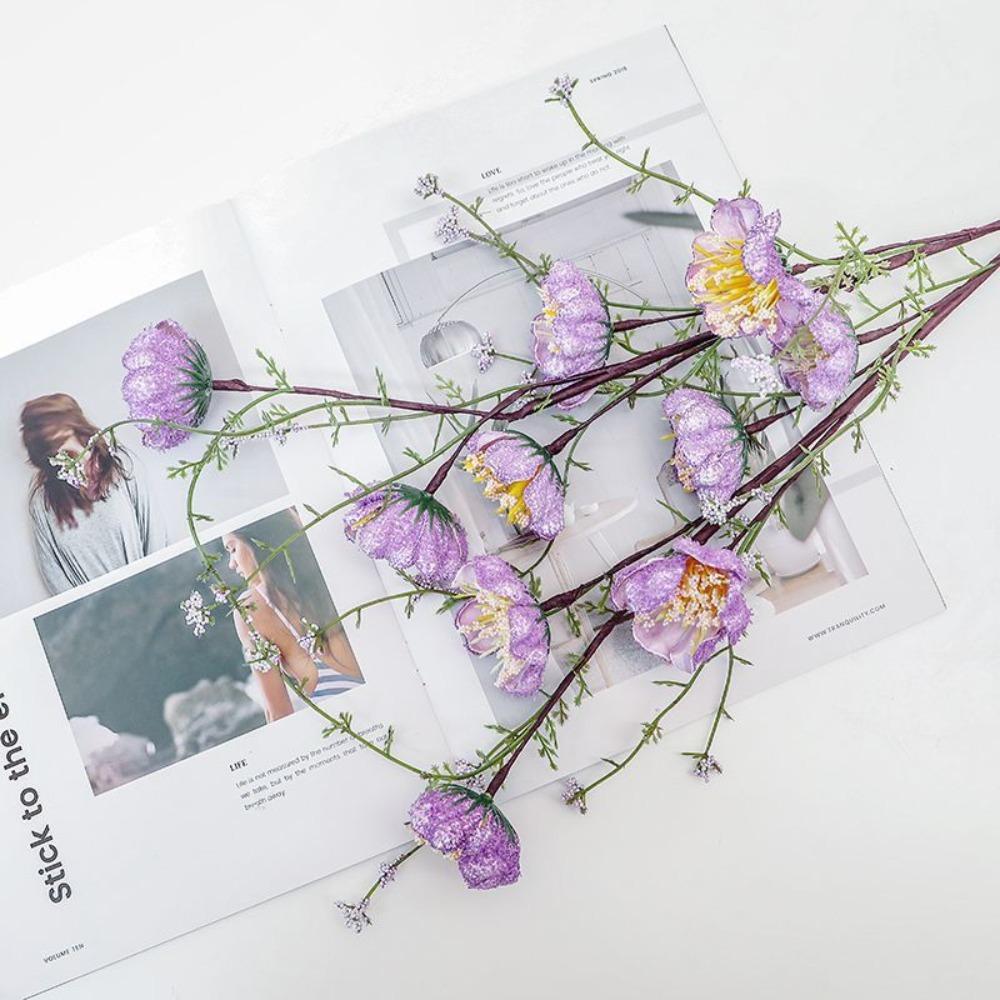 

4pcs Azalea Pink Butterfly Flower 5 Forks Simulation Rhododendron New Artificial Flower for Vases фиолетовый