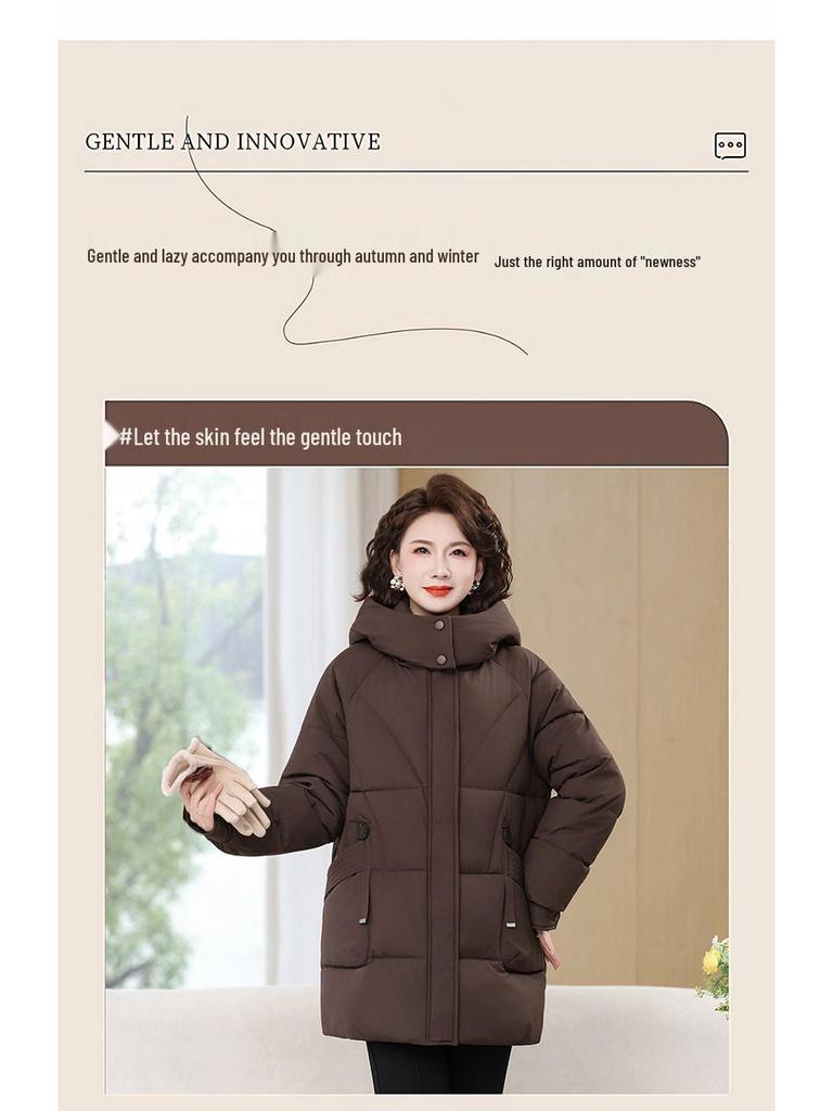 Plus Size Winter Cotton Jacket for Middle-Aged and Elderly Women