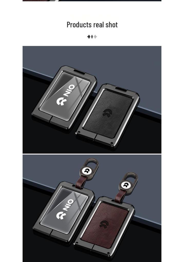 NIO Car Key Case for ES6/ES8/EC6 - Protective Shell with NFC Card Holder and Premium Buckle for Men and Women