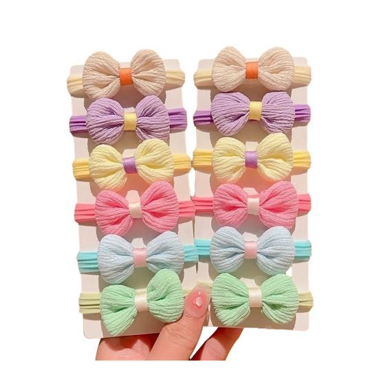 6/12Pcs Hair Rope High Elasticity Fabric Hair Rings Flower Bowknot Decor Versatile Hair Tie Hair Accessory
