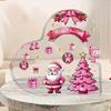 Christmas Atmosphere Heart Acrylic Ornament Desktop Decoration Transparent Stand