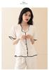 Women's Ice Silk Pajama Set: Short Sleeve Lapel, Korean Style for Spring to Autumn
